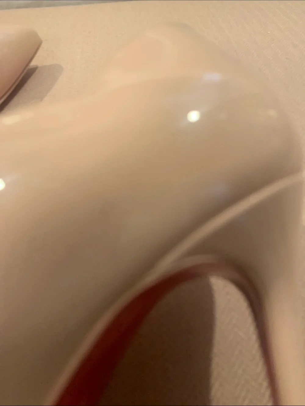 Louboutin pink patent heels